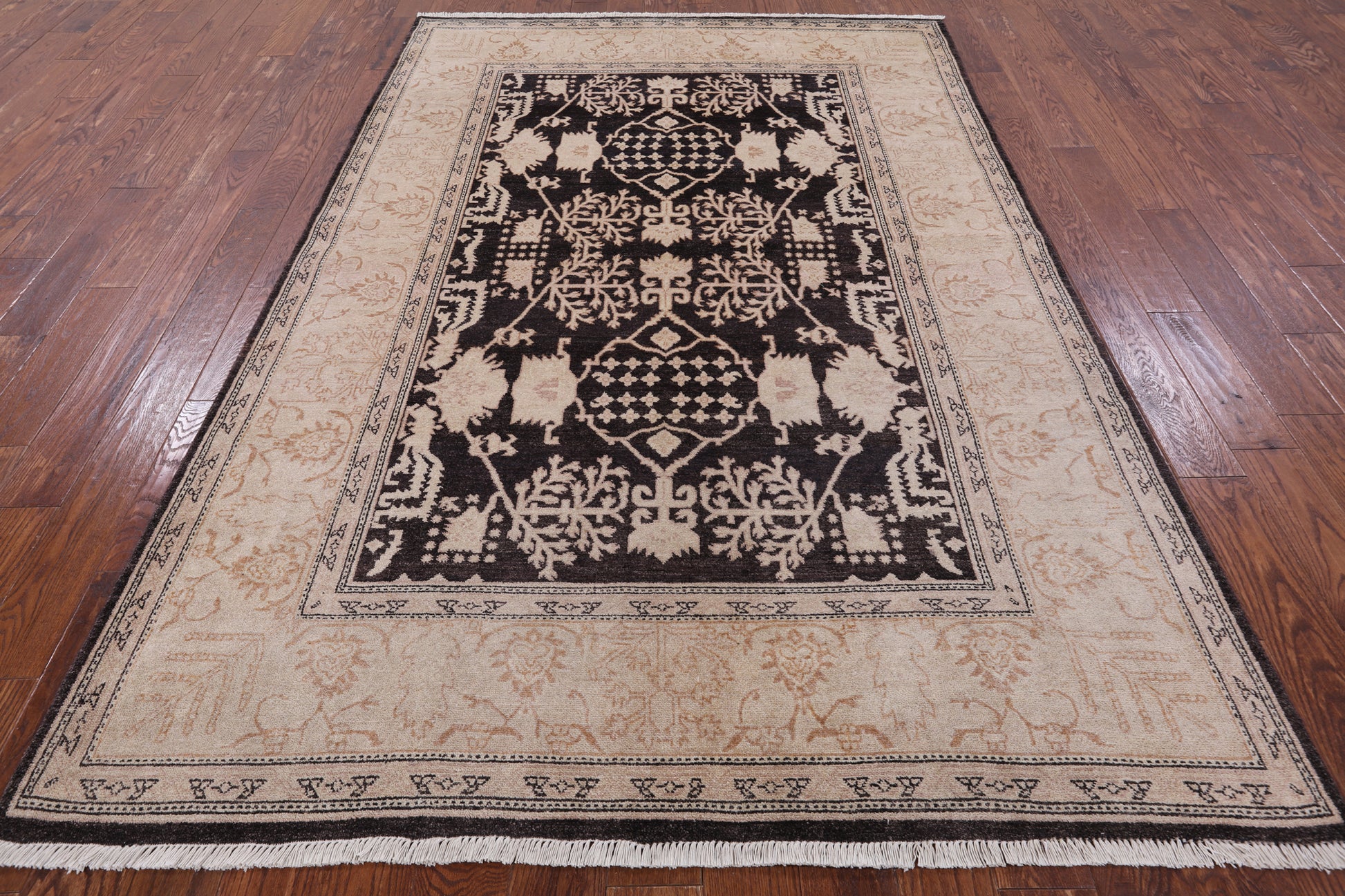 Peshawar Handmade Rug - 6' 1" X 9' 3" - Golden Nile