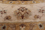 Round Peshawar Hand Knotted Rug - 7' 9" X 8' 1" - Golden Nile