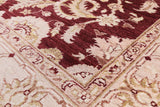 Red Peshawar Handmade Wool Rug - 6' 0" X 8' 10" - Golden Nile