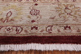 Red Peshawar Handmade Wool Rug - 6' 0" X 8' 10" - Golden Nile