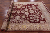 Red Peshawar Handmade Wool Rug - 6' 0" X 8' 10" - Golden Nile