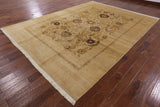 Ivory Peshawar Hand Knotted Rug - 8' 10" X 11' 10" - Golden Nile