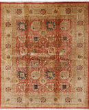 Hand Knotted Oriental Peshawar Rug - 8' 1" X 9' 7" - Golden Nile