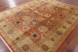 Hand Knotted Oriental Peshawar Rug - 8' 1" X 9' 7" - Golden Nile