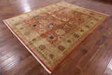 Hand Knotted Oriental Peshawar Rug - 8' 1" X 9' 7" - Golden Nile