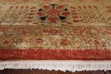 Hand Knotted Oriental Peshawar Rug - 8' 1" X 9' 7" - Golden Nile