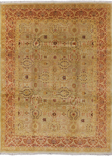 Peshawar Handmade Wool Area Rug - 9' 2" X 12' 0" - Golden Nile