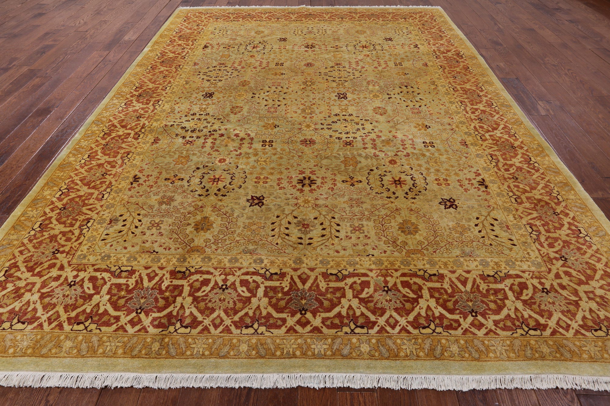 Peshawar Handmade Wool Area Rug - 9' 2" X 12' 0" - Golden Nile