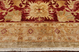 Peshawar Hand Knotted Wool Area Rug - 9' 1" X 12' 3" - Golden Nile