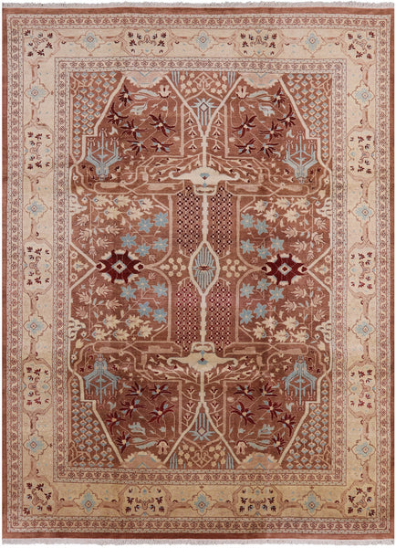 Peshawar Hand Knotted Wool Area Rug - 9' 2" X 12' 4" - Golden Nile