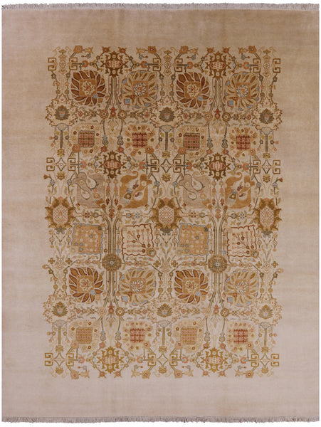 Peshawar Hand Knotted Wool Area Rug - 8' 1" X 10' 4" - Golden Nile