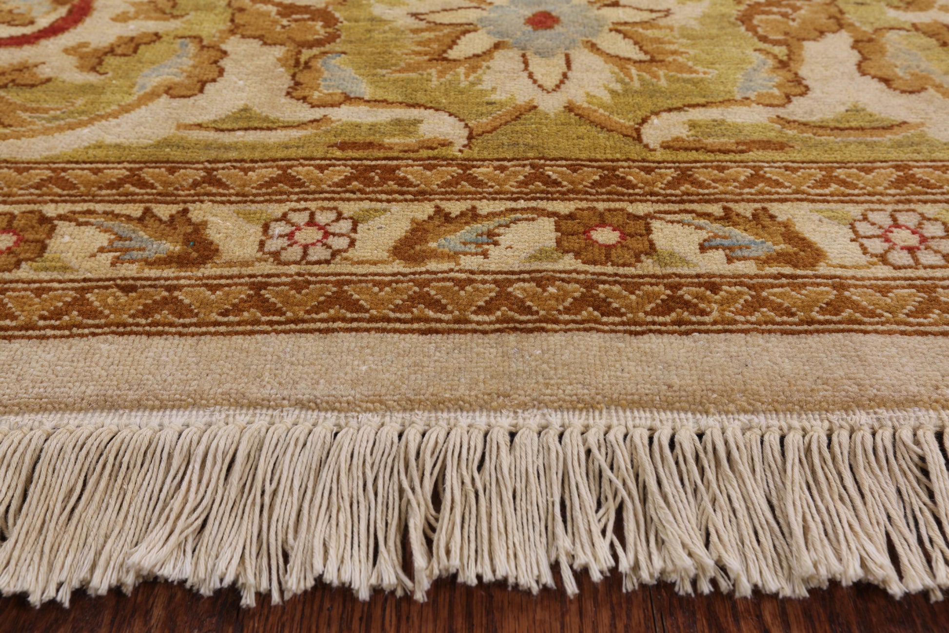 Ivory Peshawar Handmade Wool Rug - 9' 3" X 12' 0" - Golden Nile