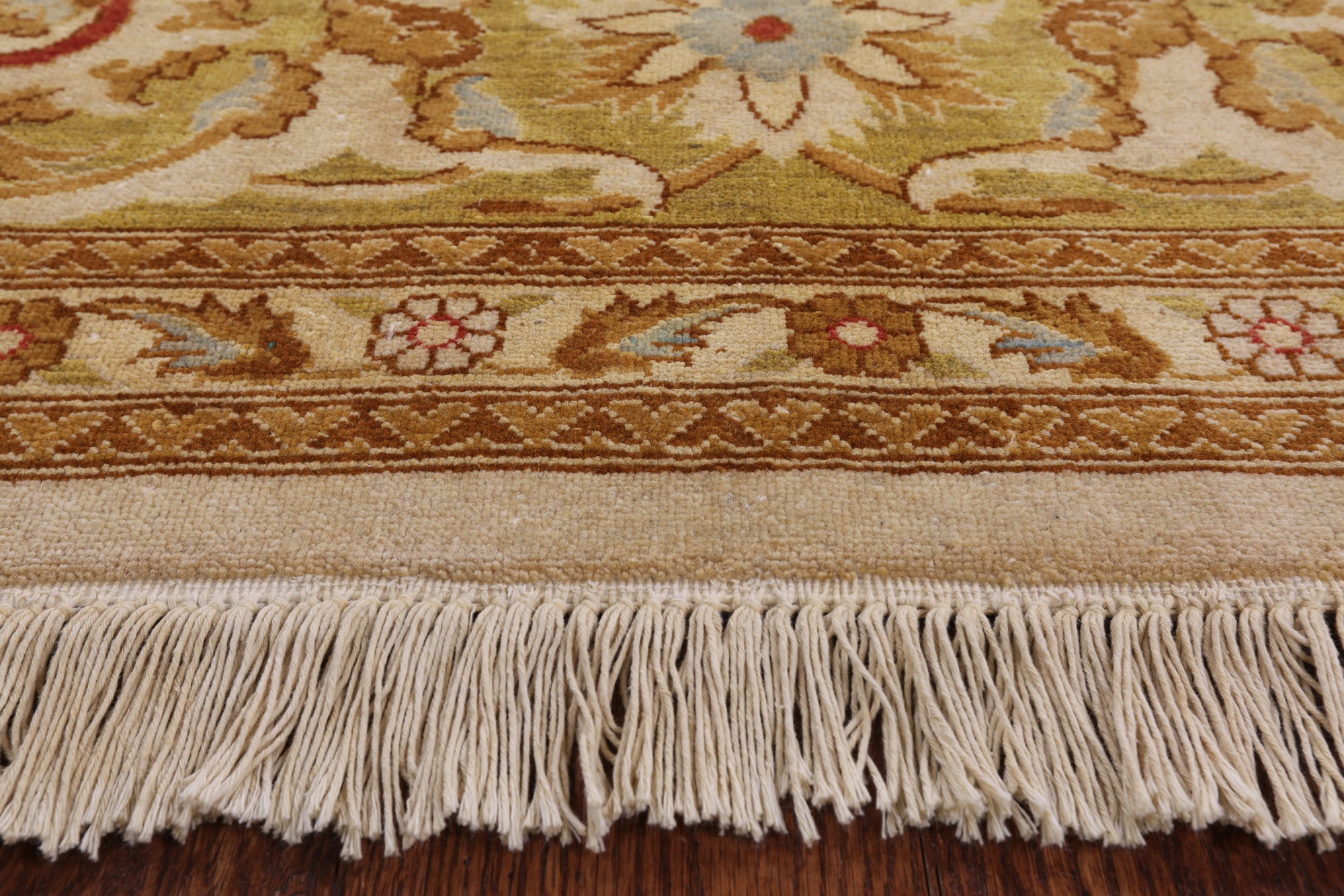 Ivory Peshawar Handmade Wool Rug - 9' 3" X 12' 0" - Golden Nile