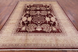 Red Peshawar Hand Knotted Wool Rug - 8' 5" X 10' 3" - Golden Nile
