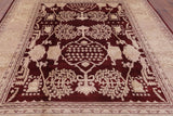 Red Peshawar Hand Knotted Wool Rug - 8' 5" X 10' 3" - Golden Nile