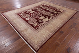 Red Peshawar Hand Knotted Wool Rug - 8' 5" X 10' 3" - Golden Nile