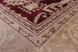 Red Peshawar Hand Knotted Wool Rug - 8' 5" X 10' 3" - Golden Nile