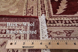 Red Peshawar Hand Knotted Wool Rug - 8' 5" X 10' 3" - Golden Nile