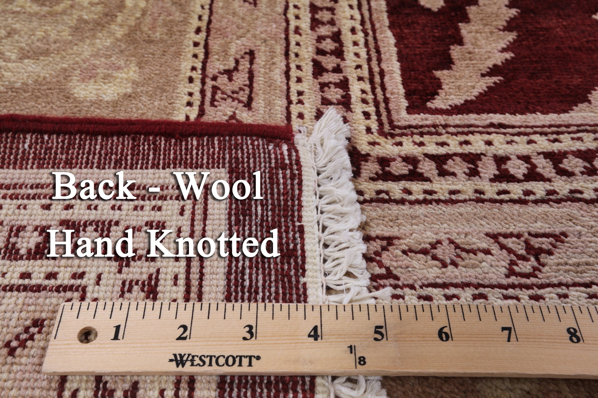 Red Peshawar Hand Knotted Wool Rug - 8' 5" X 10' 3" - Golden Nile