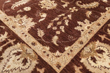 Brown Peshawar Hand Knotted Wool Rug - 8' 9" X 11' 10" - Golden Nile