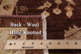 Brown Peshawar Hand Knotted Wool Rug - 8' 9" X 11' 10" - Golden Nile