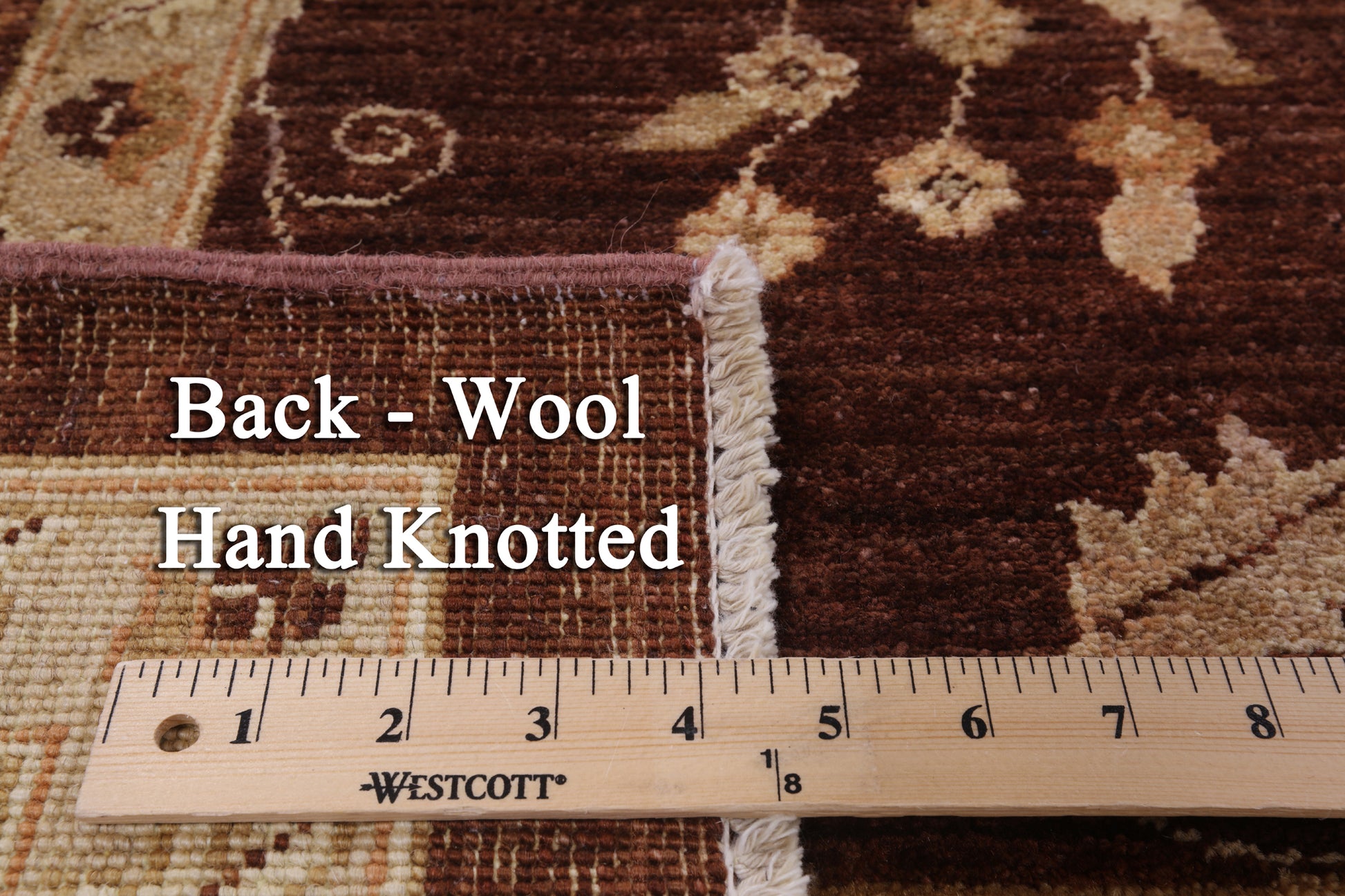 Brown Peshawar Hand Knotted Wool Rug - 8' 9" X 11' 10" - Golden Nile