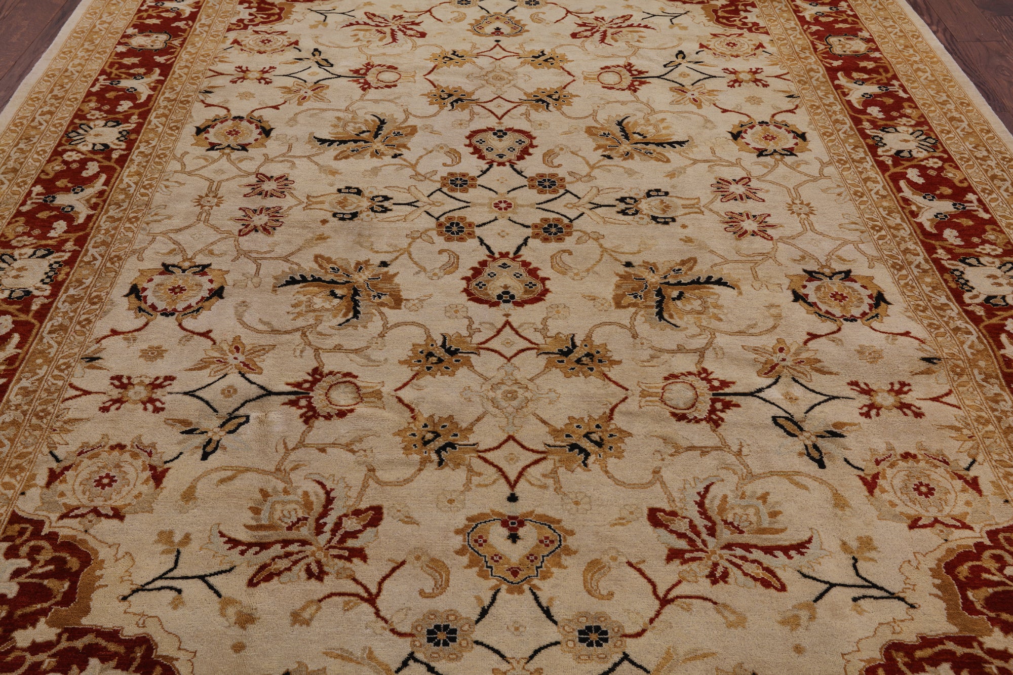 Ivory Chobi Peshawar Handmade Wool Area Rug - 8' 1" X 10' 4" - Golden Nile