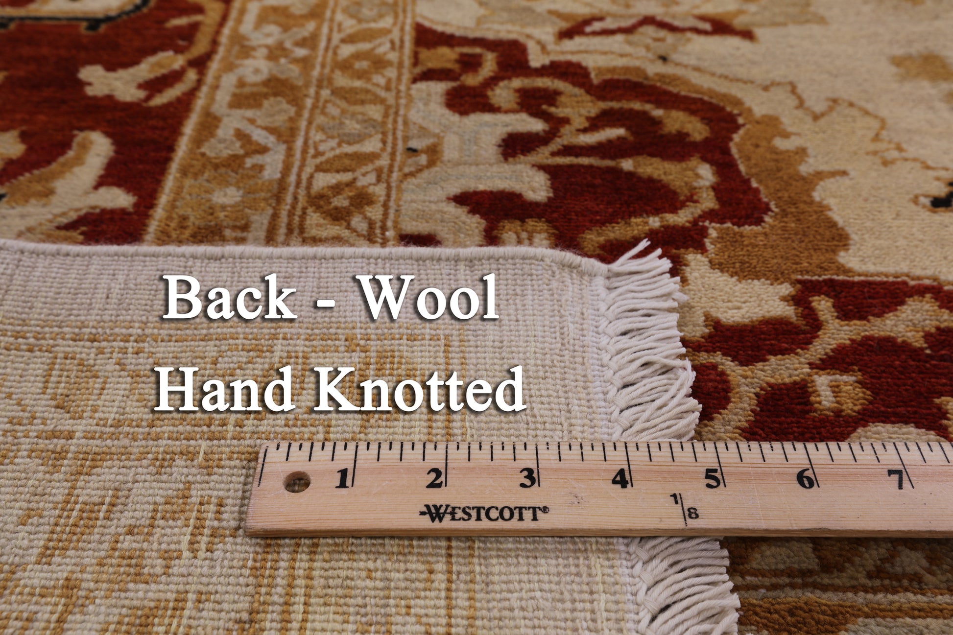 Ivory Chobi Peshawar Handmade Wool Area Rug - 8' 1" X 10' 4" - Golden Nile