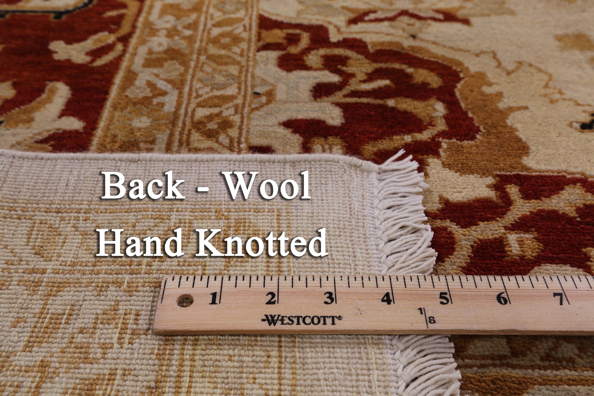 Ivory Chobi Peshawar Handmade Wool Area Rug - 8' 1" X 10' 4" - Golden Nile