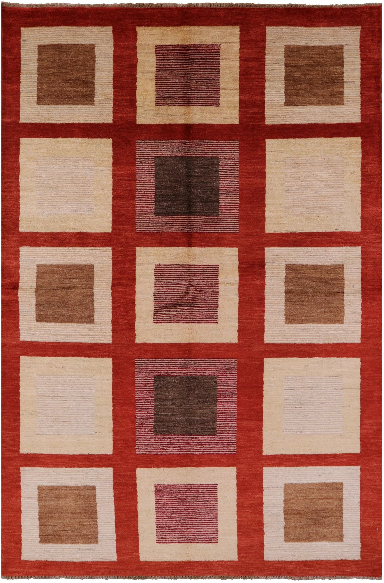 Persian Gabbeh Hand Knotted Wool Area Rug - 5' 9" X 8' 6" - Golden Nile