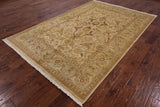 Chobi Peshawar Handmade Wool Area Rug - 6' 1" X 9' 4" - Golden Nile