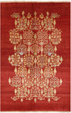 Red Ziegler Hand Knotted Wool Area Rug - 5' 10" X 9' 1" - Golden Nile