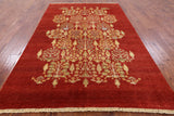 Red Ziegler Hand Knotted Wool Area Rug - 5' 10" X 9' 1" - Golden Nile