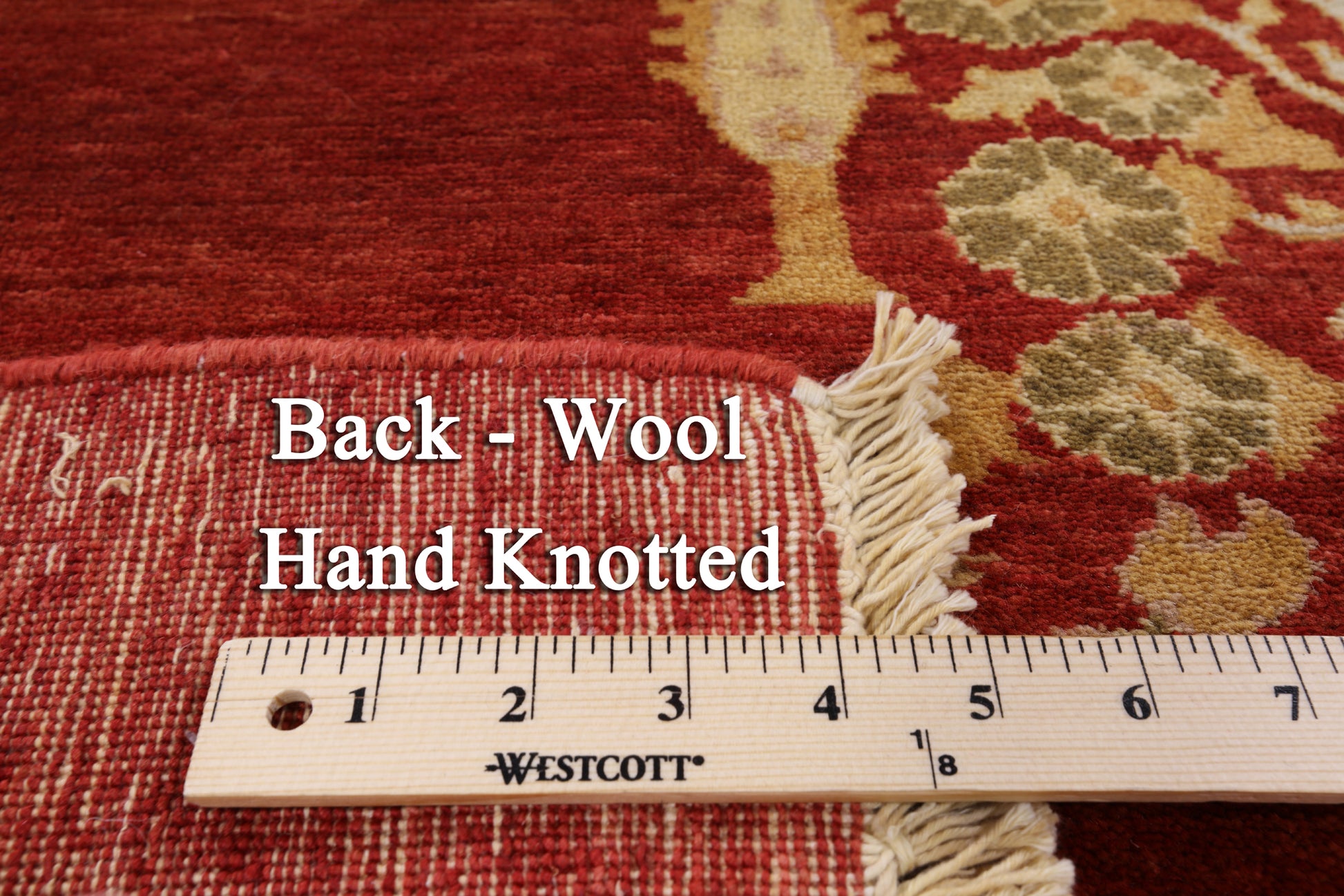 Red Ziegler Hand Knotted Wool Area Rug - 5' 10" X 9' 1" - Golden Nile