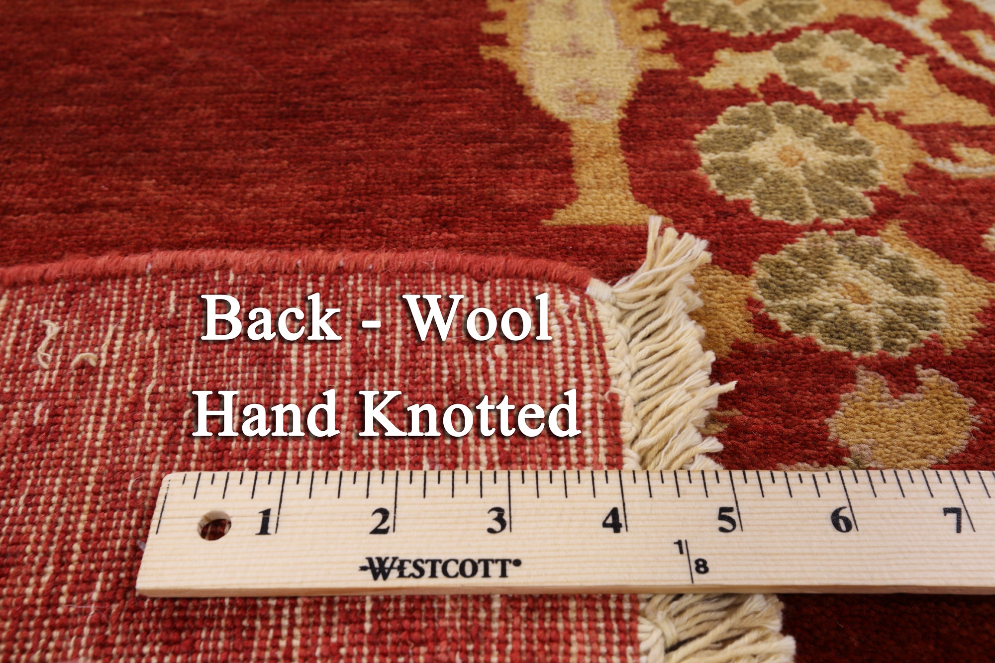 Red Ziegler Hand Knotted Wool Area Rug - 5' 10" X 9' 1" - Golden Nile