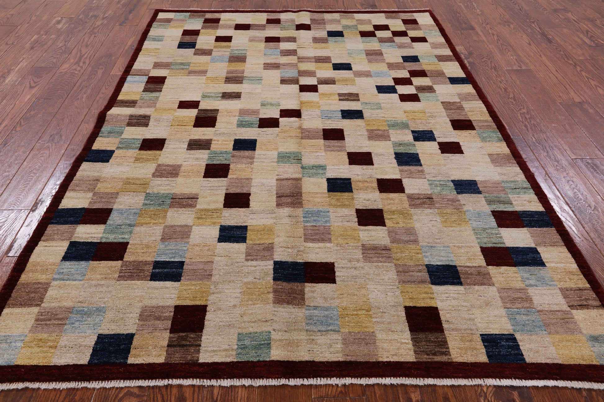 Persian Gabbeh Handmade Wool Rug - 5' 6" X 7' 10" - Golden Nile