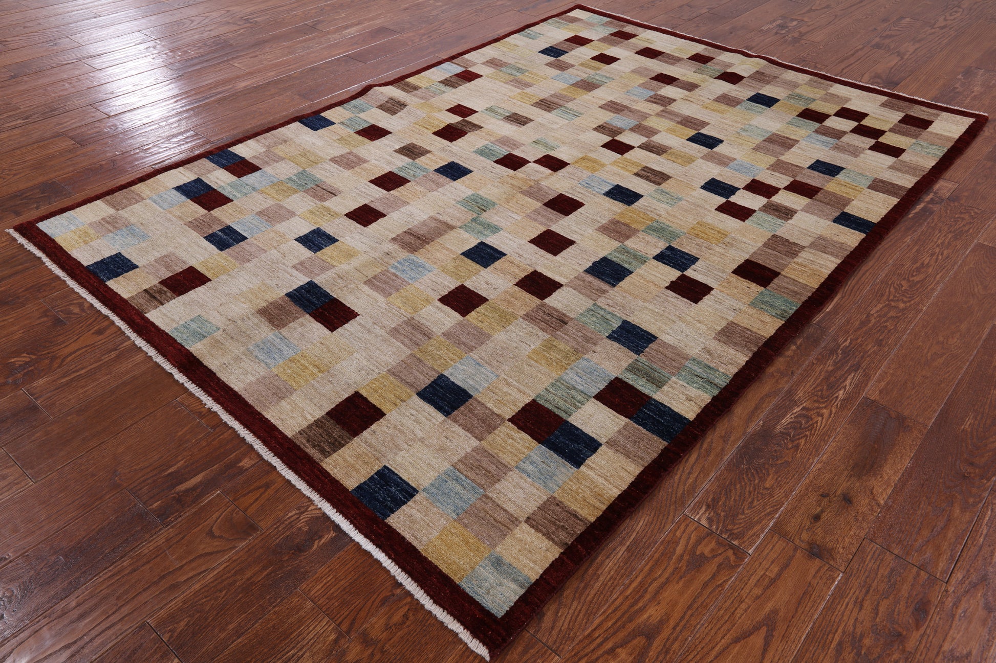 Persian Gabbeh Handmade Wool Rug - 5' 6" X 7' 10" - Golden Nile