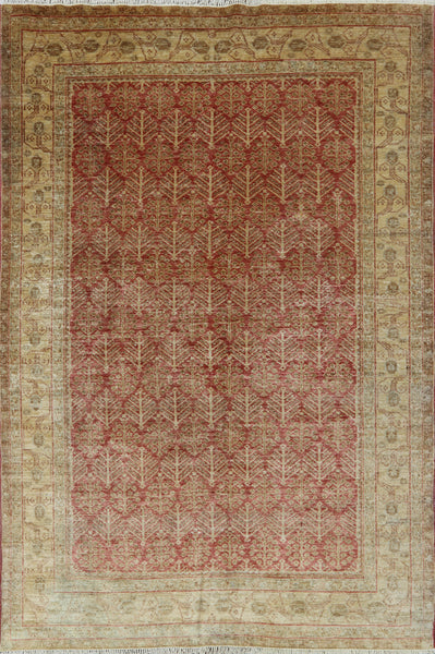 Peshawar Hand Knotted Wool Area Rug 6 X 9 - Golden Nile