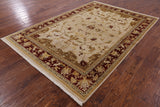 Ivory Peshawar Hand Knotted Wool Rug - 6' 3" X 9' 1" - Golden Nile