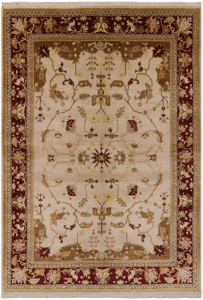 Peshawar Hand Knotted Wool Rug - 6' 3" X 9' 1" - Golden Nile