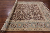 Brown Peshawar Handmade Area Rug - 8' 1" X 10' 4" - Golden Nile