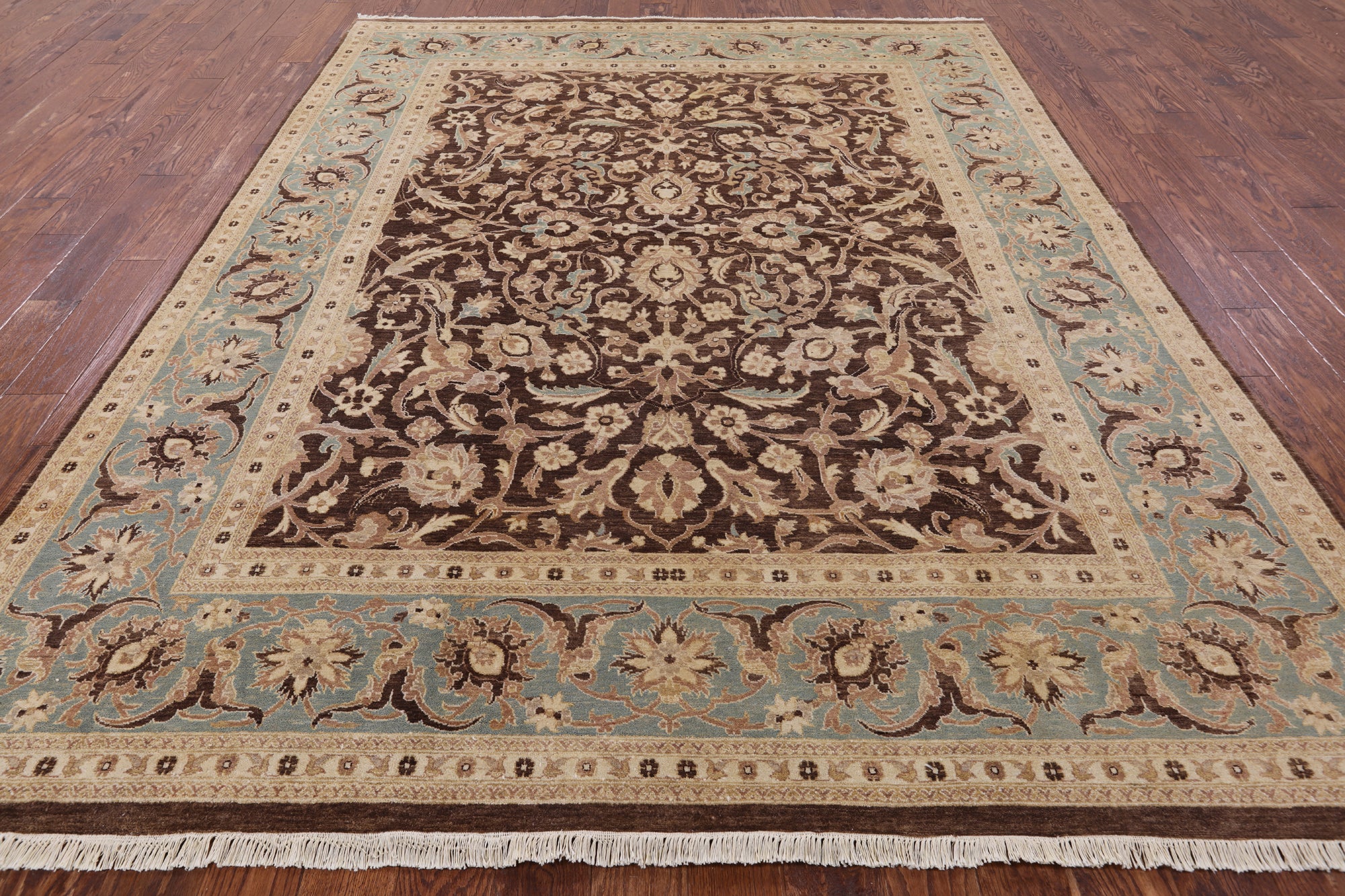 Brown Peshawar Handmade Area Rug - 8' 1" X 10' 4" - Golden Nile