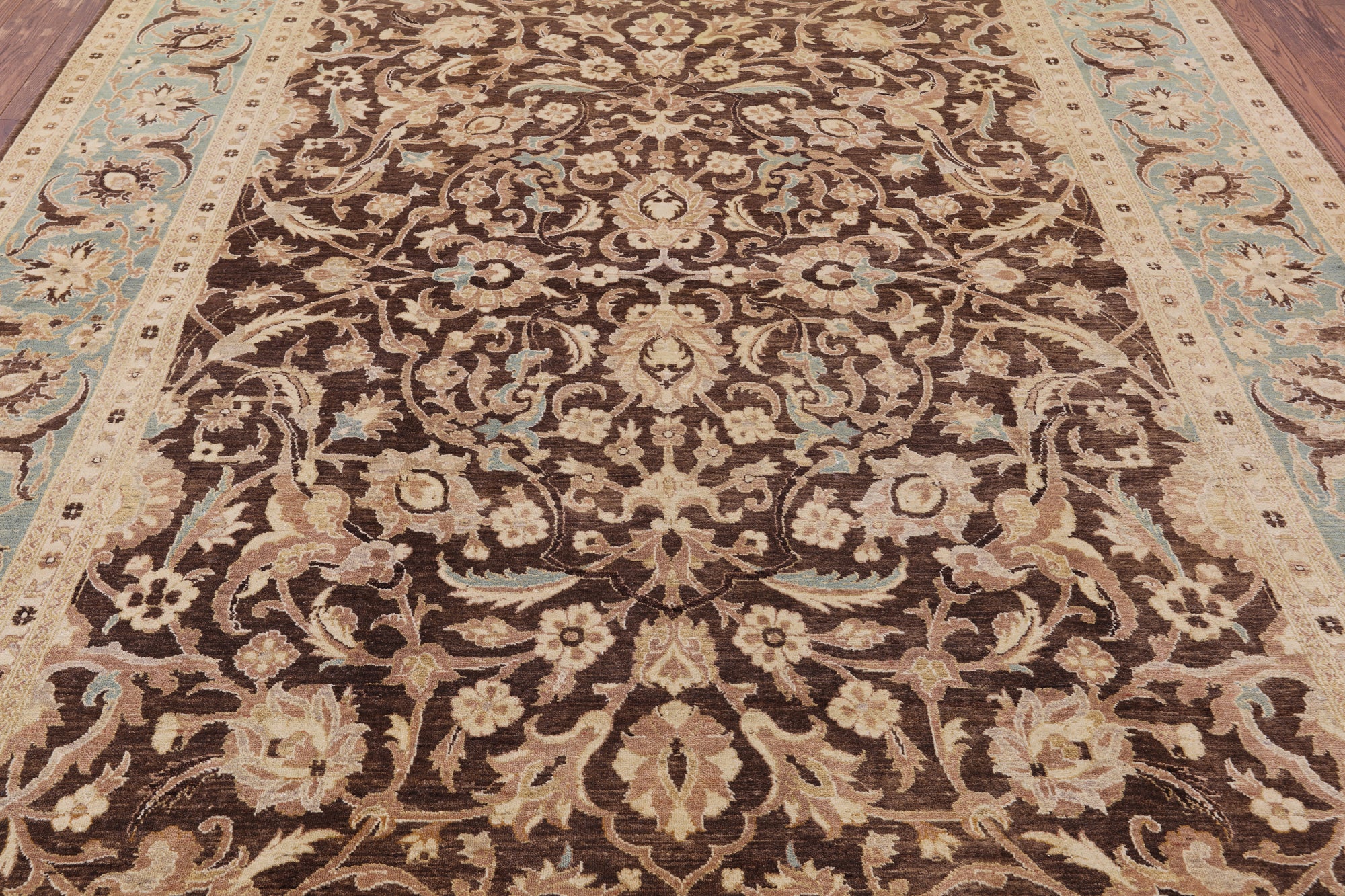 Brown Peshawar Handmade Area Rug - 8' 1" X 10' 4" - Golden Nile