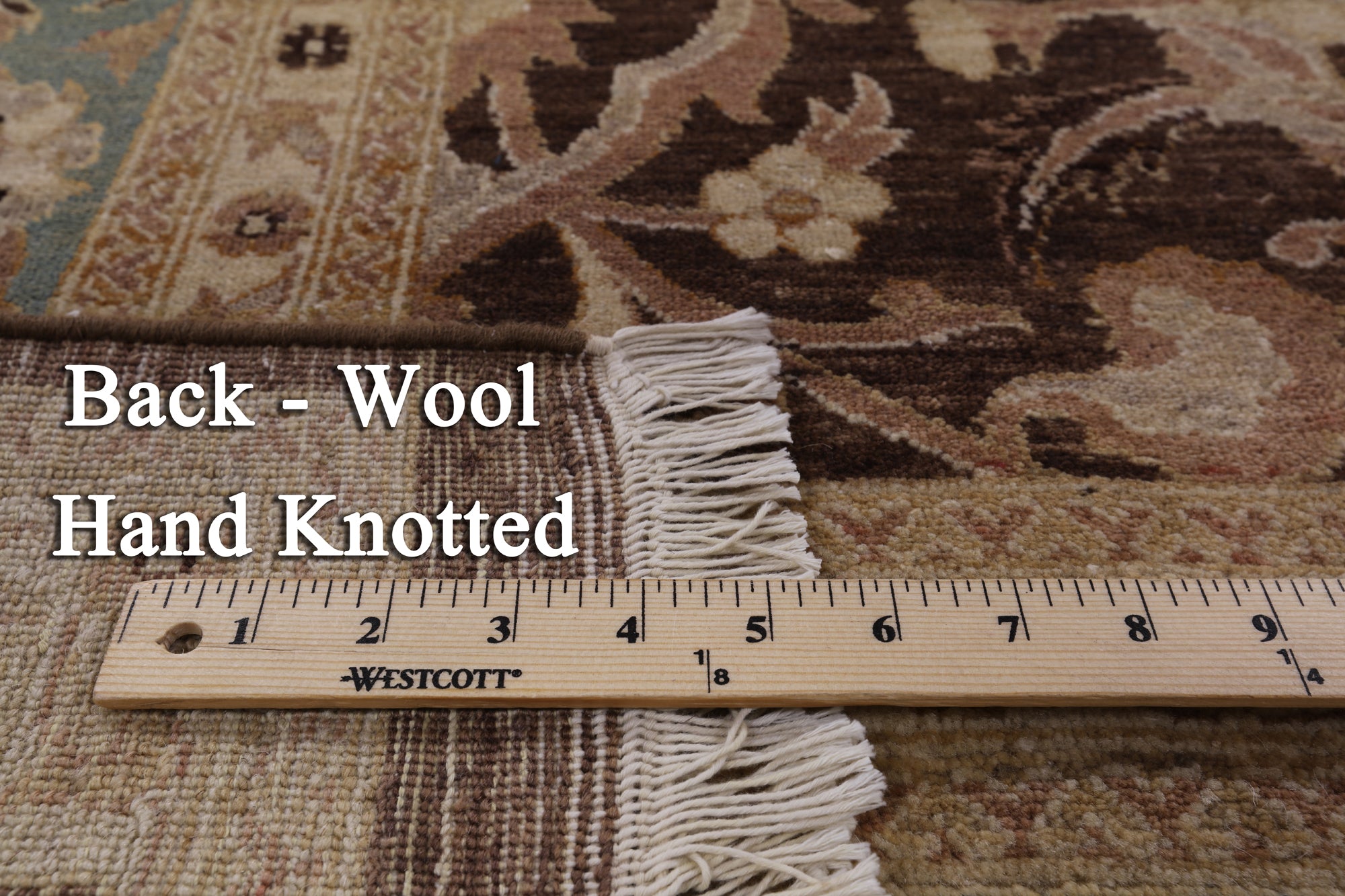 Brown Peshawar Handmade Area Rug - 8' 1" X 10' 4" - Golden Nile