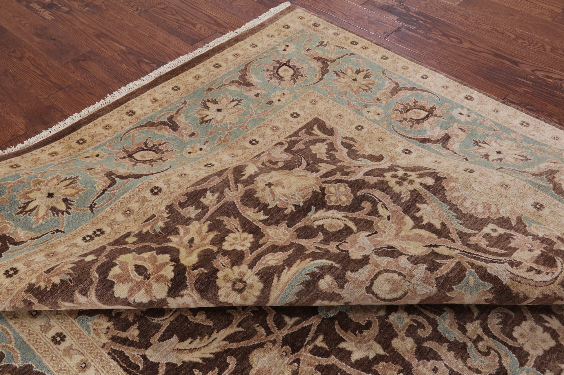 Brown Peshawar Handmade Area Rug - 8' 1" X 10' 4" - Golden Nile