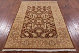 Chobi Peshawar Hand Knotted Rug - 4' 2" X 5' 10" - Golden Nile