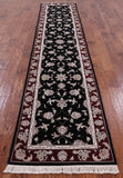 Runner Black Tabriz Wool & Silk Rug 3 X 12 - Golden Nile