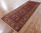 Wool On Wool 4 X 10 Authentic Persian Oriental Rug - Golden Nile