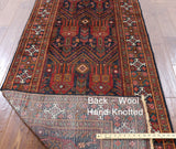 Wool On Wool 4 X 10 Authentic Persian Oriental Rug - Golden Nile