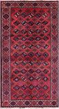 Red Persian Hand Knotted Wool On Wool Rug - 5' 7" X 10' 6" - Golden Nile